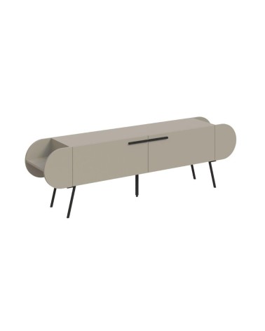Mobile porta tv Capsule con due ante a ribalta e ripiani laterali colore cashmere