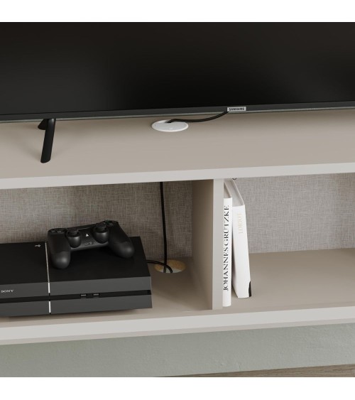 Mobile porta tv sospeso Tone con 2 ante a ribalta e vano laterale a giorno colore cashmere