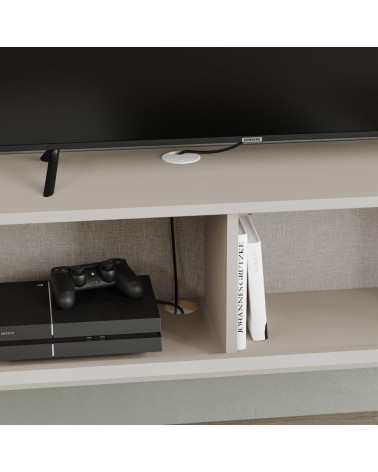 Mobile porta tv sospeso Tone con 2 ante a ribalta e vano laterale a giorno colore cashmere