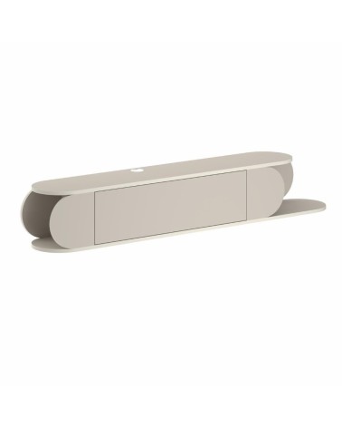 Mobile porta tv sospeso Tone con 2 ante a ribalta e vano laterale a giorno colore cashmere