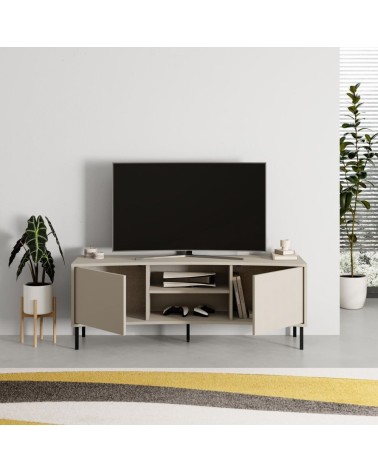 Mobile porta tv Frem con 2 ante e nicchie a giorno colore cashmere