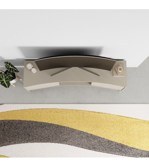 Mobile porta tv Frem con 2 ante e nicchie a giorno colore cashmere