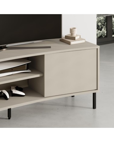 Mobile porta tv Frem con 2 ante e nicchie a giorno colore cashmere