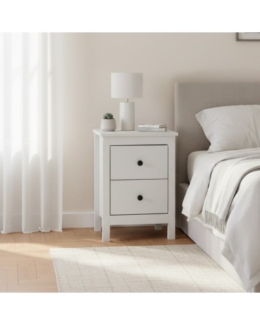 Comodino Karlstad 61A con 2 cassetti colore bianco