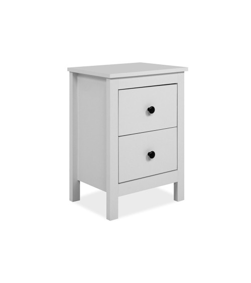 Comodino Karlstad 61A con 2 cassetti colore bianco