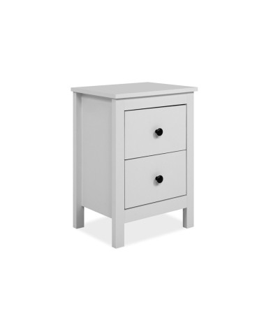 Comodino Karlstad 61A con 2 cassetti colore bianco