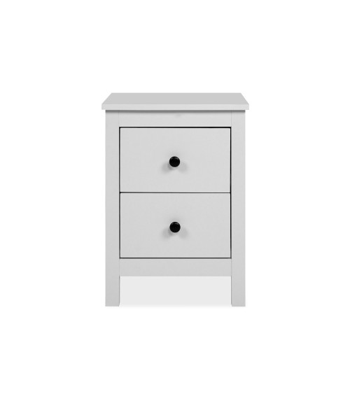 Comodino Karlstad 61A con 2 cassetti colore bianco
