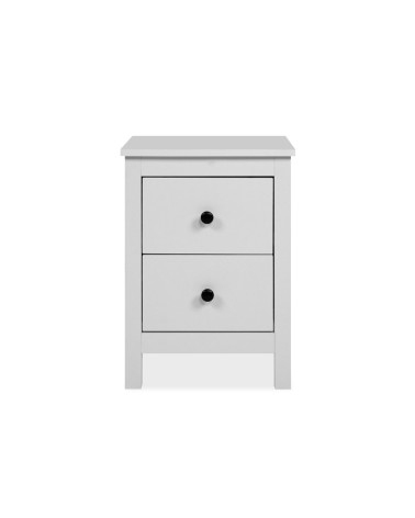 Comodino Karlstad 61A con 2 cassetti colore bianco
