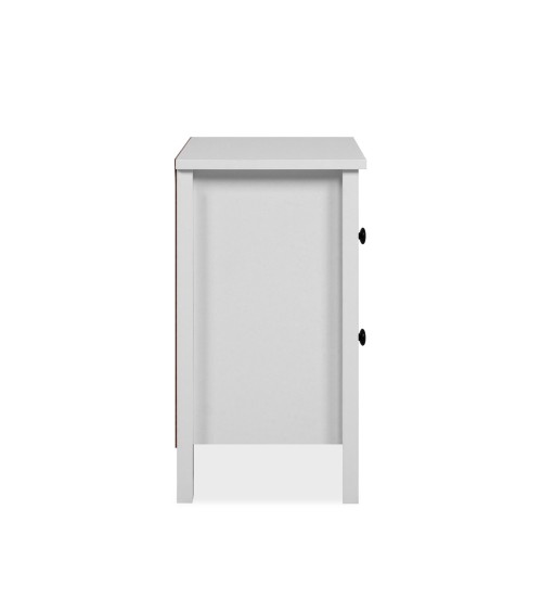 Comodino Karlstad 61A con 2 cassetti colore bianco