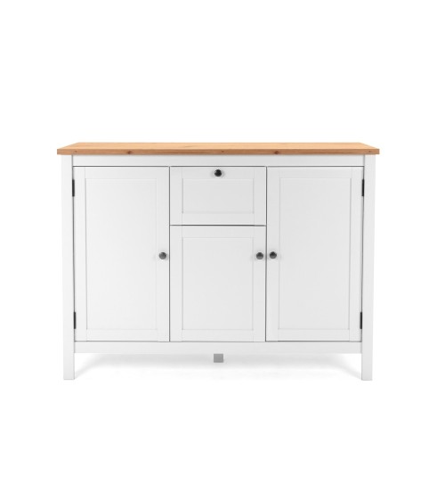 Madia Bergen57 con 3 ante e 1 cassetto bianco e top artisan oak