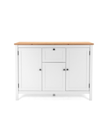 Madia Bergen57 con 3 ante e 1 cassetto bianco e top artisan oak