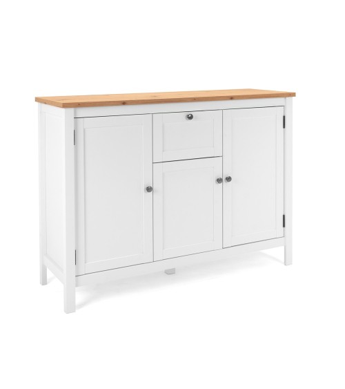 Madia Bergen57 con 3 ante e 1 cassetto bianco e top artisan oak