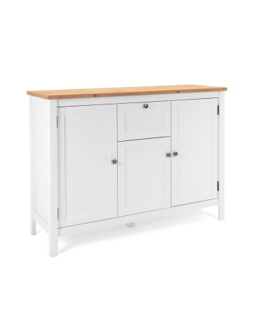 Madia Bergen57 con 3 ante e 1 cassetto bianco e top artisan oak