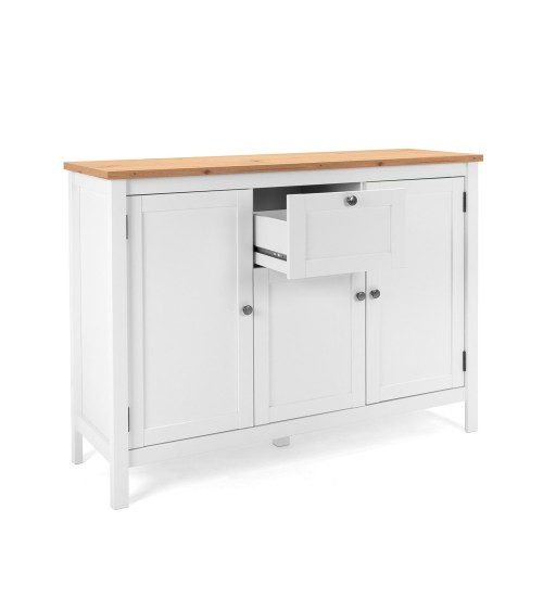 Madia Bergen57 con 3 ante e 1 cassetto bianco e top artisan oak