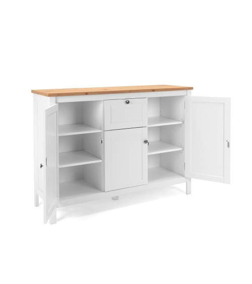 Madia Bergen57 con 3 ante e 1 cassetto bianco e top artisan oak