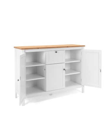 Madia Bergen57 con 3 ante e 1 cassetto bianco e top artisan oak