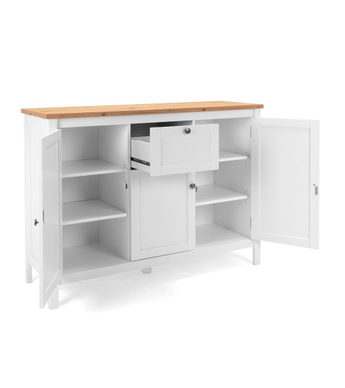 Madia Bergen57 con 3 ante e 1 cassetto bianco e top artisan oak