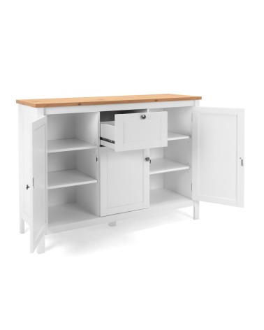 Madia Bergen57 con 3 ante e 1 cassetto bianco e top artisan oak