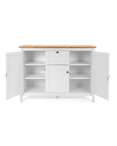 Madia Bergen57 con 3 ante e 1 cassetto bianco e top artisan oak
