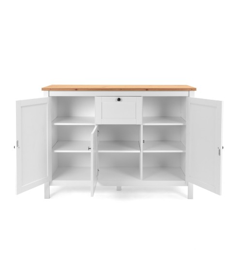 Madia Bergen57 con 3 ante e 1 cassetto bianco e top artisan oak