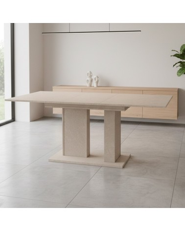 Tavolo allungabile Sone con allunga centrale colore cashmere