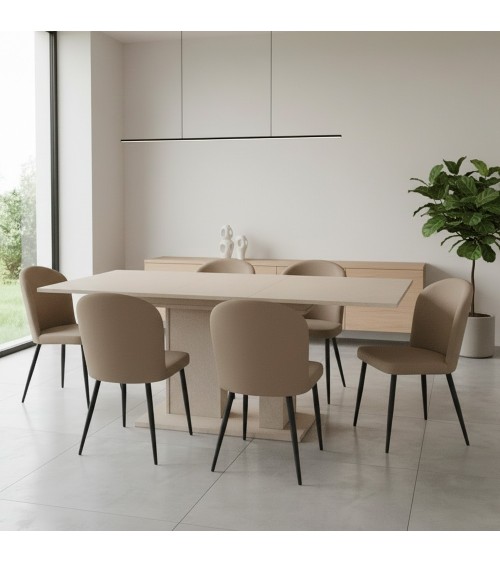 Tavolo allungabile Sone con allunga centrale colore cashmere