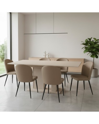 Tavolo allungabile Sone con allunga centrale colore cashmere