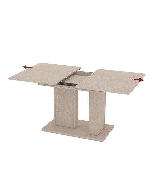 Tavolo allungabile Sone con allunga centrale colore cashmere