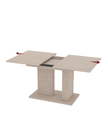 Tavolo allungabile Sone con allunga centrale colore cashmere