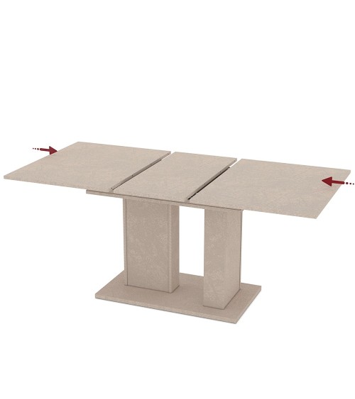 Tavolo allungabile Sone con allunga centrale colore cashmere