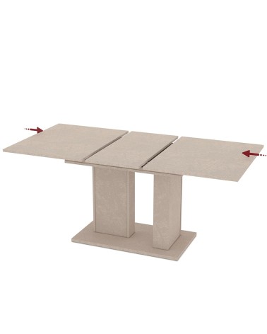 Tavolo allungabile Sone con allunga centrale colore cashmere