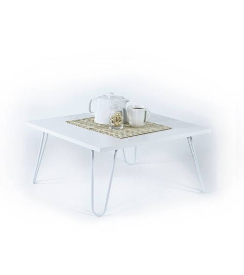 Tavolino da salotto quadrato bianco Illia 60x60 MT190403