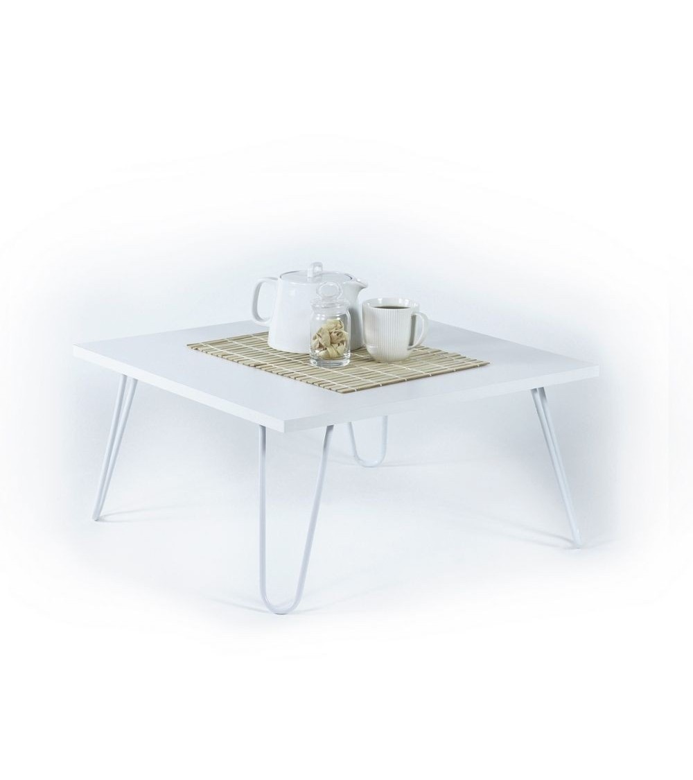 Tavolino da salotto quadrato bianco Illia 60x60 MT190403