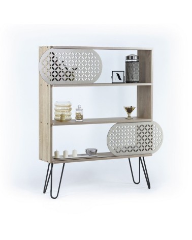 Libreria 3 ripiani Illia rovere nero 94x25x117 MT1905121