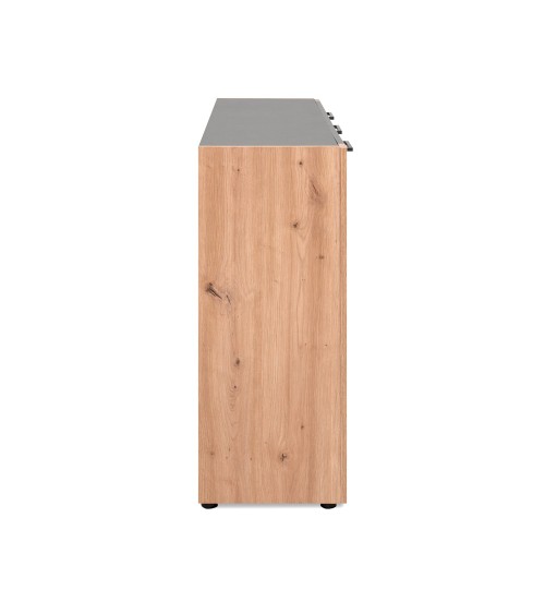 Madia Cento 01B con 3 ante e 1 cassetto colore antracite e laterali legno rovere artisan