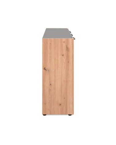 Madia Cento 01B con 3 ante e 1 cassetto colore antracite e laterali legno rovere artisan