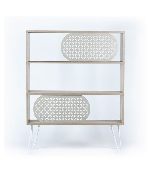 Libreria 3 ripiani Illia rovere nero 94x25x117 MT1905121