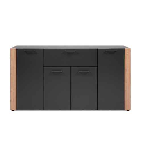 Madia Cento 51A con 4 ante e 1 cassetto colore antracite e laterali legno rovere artisan