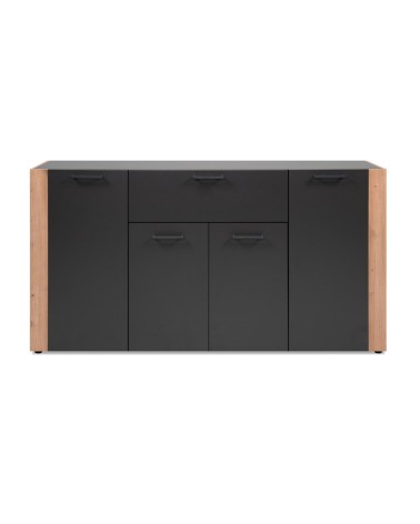 Madia Cento 51A con 4 ante e 1 cassetto colore antracite e laterali legno rovere artisan