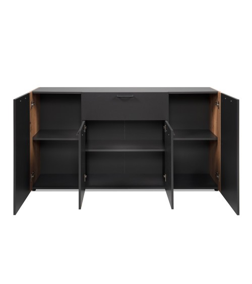 Madia Cento 51A con 4 ante e 1 cassetto colore antracite e laterali legno rovere artisan