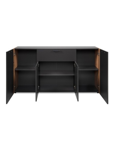 Madia Cento 51A con 4 ante e 1 cassetto colore antracite e laterali legno rovere artisan