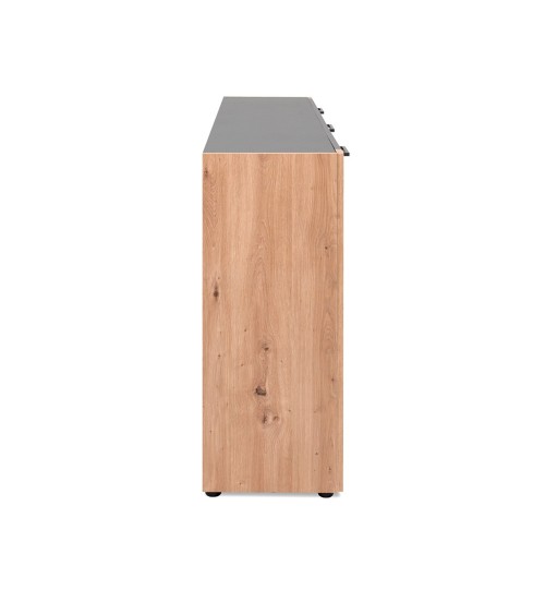 Madia Cento 51A con 4 ante e 1 cassetto colore antracite e laterali legno rovere artisan