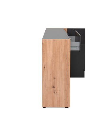 Madia Cento 51A con 4 ante e 1 cassetto colore antracite e laterali legno rovere artisan