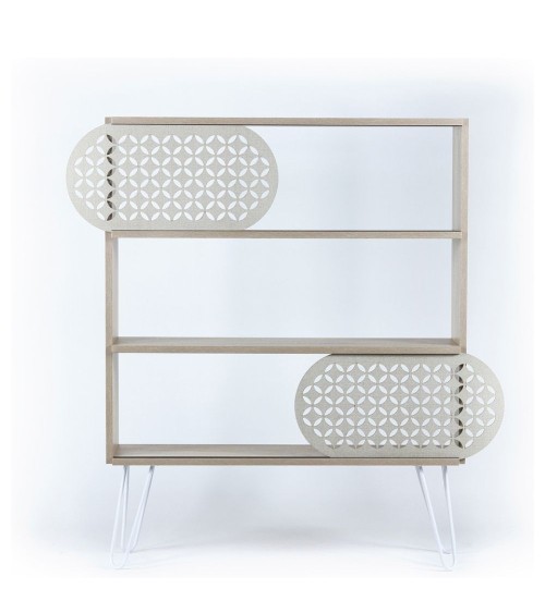 Libreria 3 ripiani Illia rovere nero 94x25x117 MT1905121