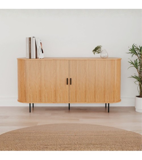 Madia Kajsa 51B con ante scorrevoli listellate colore rovere