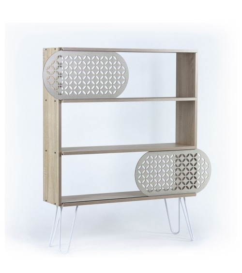 Libreria 3 ripiani Illia rovere nero 94x25x117 MT1905121