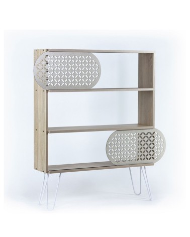 Libreria 3 ripiani Illia rovere nero 94x25x117 MT1905121