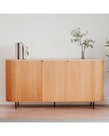 Madia Fabia 51A con 3 ante colore rovere e top effetto travertino