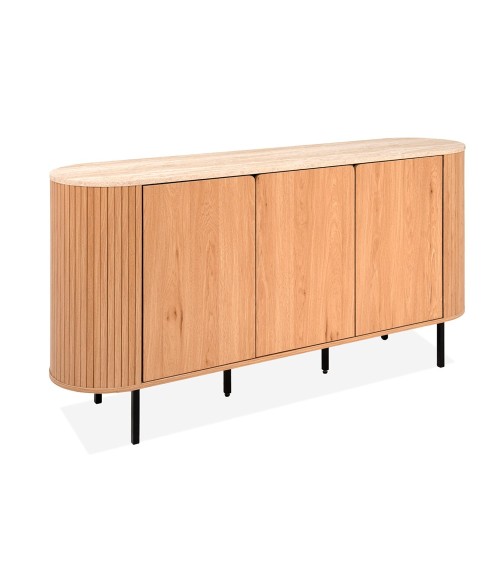 Madia Fabia 51A con 3 ante colore rovere e top effetto travertino