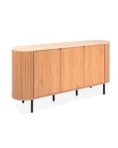 Madia Fabia 51A con 3 ante colore rovere e top effetto travertino